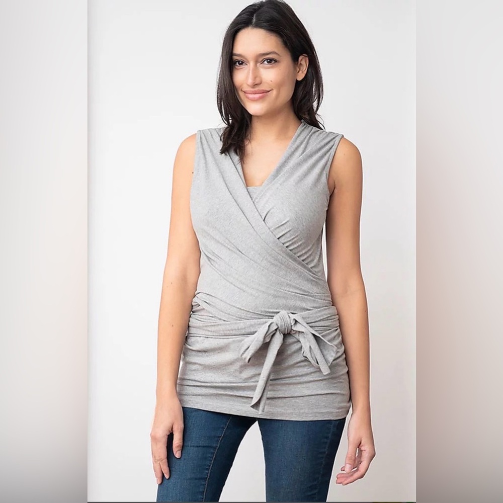 Seraphine Wrap Maternity/Nursing Tank - GREEN not Gray